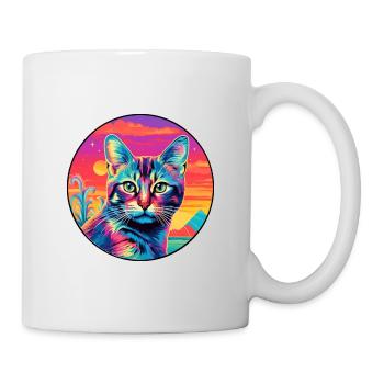 Pixie Bob Katzenrasse Aquarell Cartoon Kawaii Haustier - Tasse - Weiß - Rechts