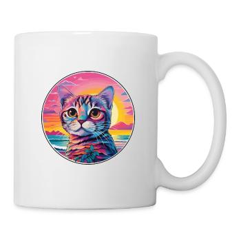 Singapura Katze Rasse Aquarell Karikatur Kawaii Haustier - Tasse - Weiß - Rechts