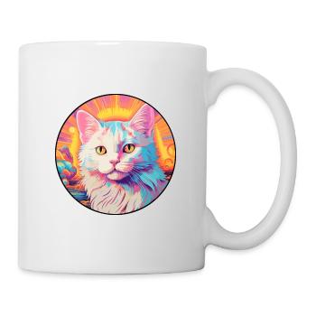 Turc Van Cat Race Aquarelle Dessin Animé Kawaii - Mug blanc - blanc - Droite