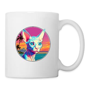 Sphynx Cat Breed Watercolor Cartoon Kawaii Pet - Mug - white - Right