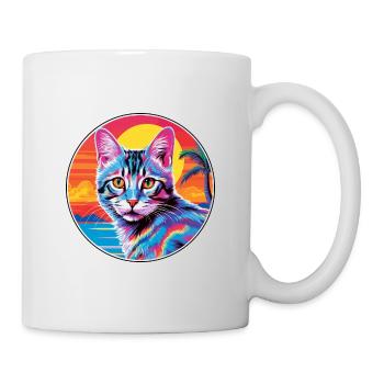 European Shorthair Cat Watercolor Cartoon Kawaii - Mug - white - Right