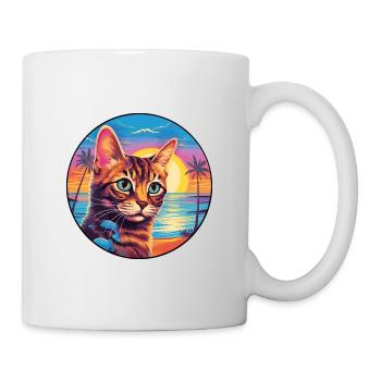 Havanna Braun Katze Rasse Aquarell Karikatur Kawaii - Tasse - Weiß - Rechts
