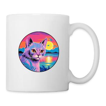 Korat Katzenrasse Aquarell Cartoon Kawaii Haustier - Tasse - Weiß - Rechts