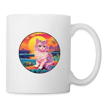 Munchkin Katze Rasse Aquarell Karikatur Kawaii Haustier - Tasse - Weiß - Rechts