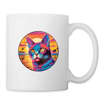 Somali Shorthair Chat Aquarelle Dessin Animé Kawaii - Mug blanc - blanc - Droite