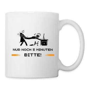 Nur noch 5 Minuten, Gaming-Tasse - Tasse - Weiß - Rechts