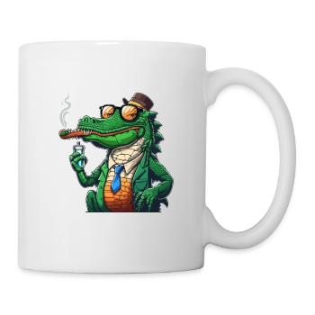 Krokodil - Tasse - Weiß - Rechts