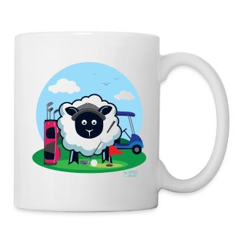 Mutterschafe mögen Golf? - Tasse - Weiß - Rechts