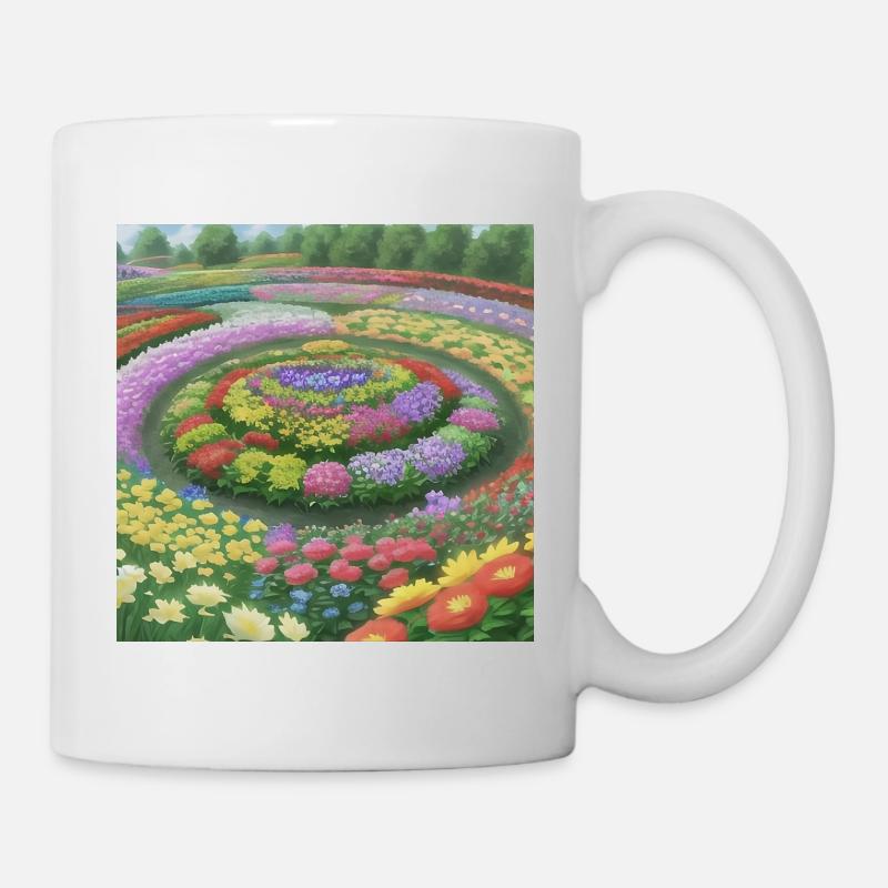 Imprimé jardin fleuri - Mug blanc - blanc