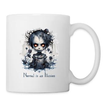 Gothic Girl Saying Normal is an Illusion - Mug - white - Right