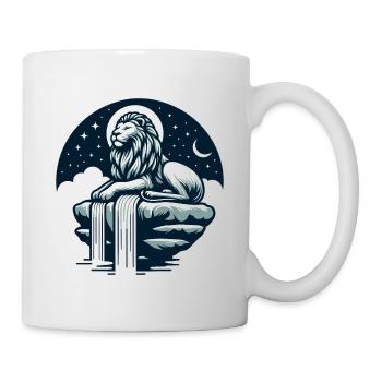 LION, ROCHE, CALME, MÉDITATION, FORCE, CONCENTRATION, SAVANE - Mug blanc - blanc - Droite
