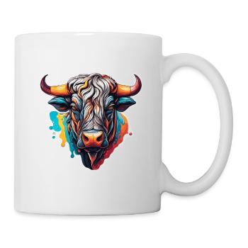 Stier / Bulle / Tier / Hörner / Stierkampf - Tasse - Weiß - Rechts