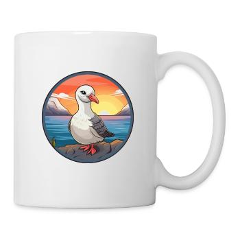 Albatross Colorful Watercolor Cartoon Kawaii Pet - Mug - white - Right