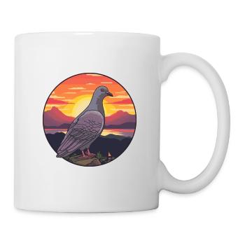 Pigeon Colorful Watercolor Cartoon Kawaii Animal - Mug - white - Right