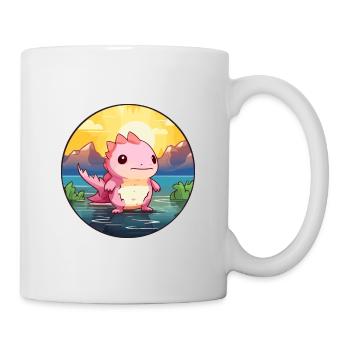Axolotl Aquarelle Colorée Dessin Animé Kawaii Animal - Mug blanc - blanc - Droite