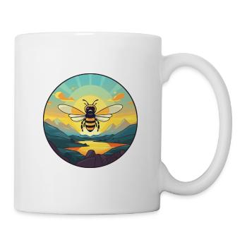 Bee Colorful Watercolor Cartoon Kawaii Animal - Mug - white - Right