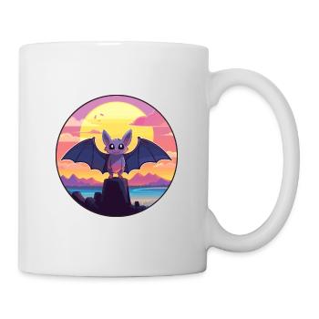 Fledermaus buntes Aquarell Cartoon Kawaii Tier - Tasse - Weiß - Rechts