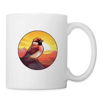 Sperling Buntes Aquarell Cartoon Kawaii Tier - Tasse - Weiß - Rechts