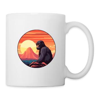 Bonobo Colorful Watercolor Cartoon Kawaii Animal - Mug - white - Right