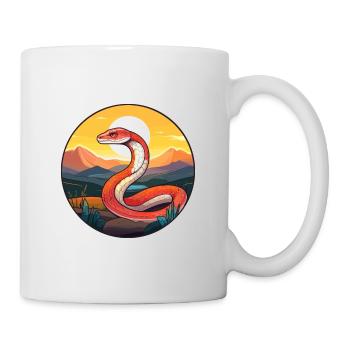 Snake Colorful Watercolor Cartoon Kawaii Animal - Mug - white - Right