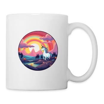 Unicorn Colorful Watercolor Cartoon Kawaii Animal - Mug - white - Right