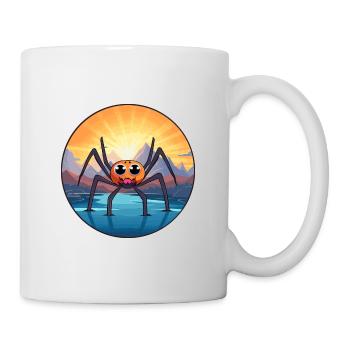 Spinne buntes Aquarell Cartoon Kawaii Tier - Tasse - Weiß - Rechts