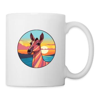 Okapi Colorful Watercolor Cartoon Kawaii Animal - Mug - white - Right
