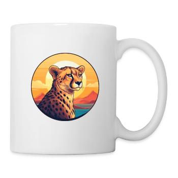 Guépard coloré aquarelle dessin animé kawaii Animal - Mug blanc - blanc - Droite