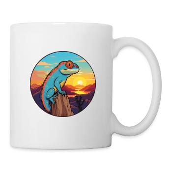 Chameleon Colorful Watercolor Cartoon Kawaii Pet - Mug - white - Right