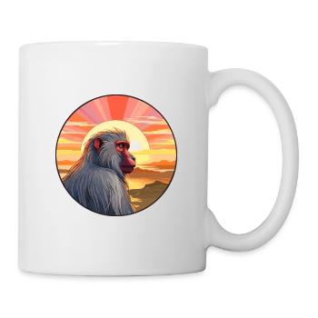 Mandrill Aquarelle Colorée Dessin Animé Kawaii Animal - Mug blanc - blanc - Droite