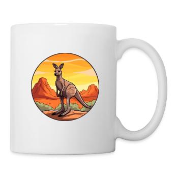 Kangaroo Colorful Watercolor Cartoon Kawaii Animal - Mug - white - Right