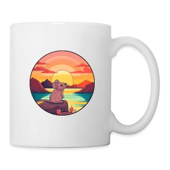 Mouse Colorful Watercolor Cartoon Kawaii Animal - Mug - white - Right