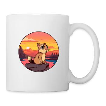 Chipmunk Colorful Watercolor Cartoon Kawaii Animal - Mug - white - Right