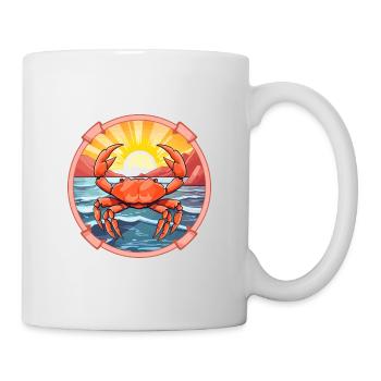 Crab Colorful Watercolor Cartoon Kawaii Animal - Mug - white - Right