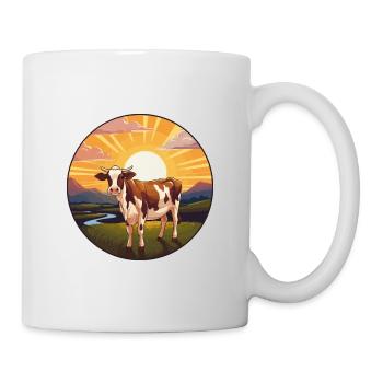 Vache Aquarelle Colorée Dessin Animé Kawaii Animal - Mug blanc - blanc - Droite