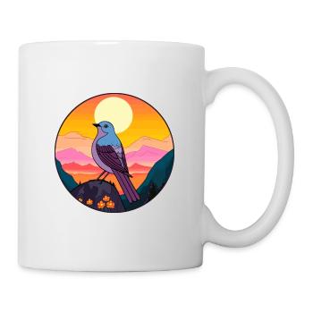 Kuckuck buntes Aquarell Cartoon Kawaii Tier - Tasse - Weiß - Rechts
