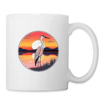 Crane Pet Colorful Watercolor Cartoon Kawaii Pet - Mug - white - Right