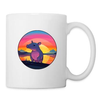 Tapir Colorful Watercolor Cartoon Kawaii Animal - Mug - white - Right