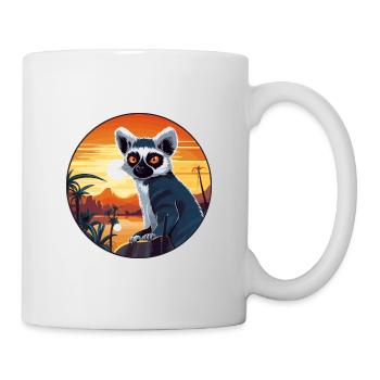 Lemur Colorful Watercolor Cartoon Kawaii Animal - Mug - white - Right