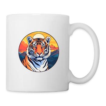 Tiger Colorful Watercolor Cartoon Kawaii Animal - Mug - white - Right