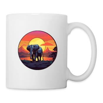 Éléphant Aquarelle Colorée Dessin Animé Kawaii Animal - Mug blanc - blanc - Droite