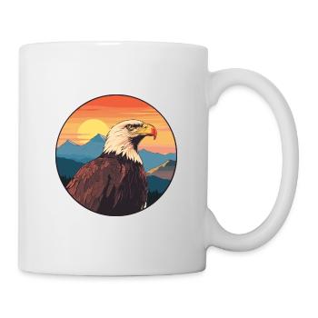 Eagle Colorful Watercolor Cartoon Kawaii Animal - Mug - white - Right