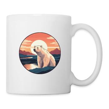 Ours polaire aquarelle colorée dessin animé kawaii animal de compagnie - Mug blanc - blanc - Droite