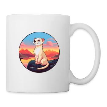 Ferret Colorful Watercolor Cartoon Kawaii Animal - Mug - white - Right