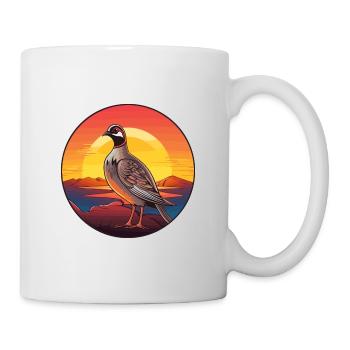 Perdrix coloré aquarelle dessin animé Kawaii animal de compagnie - Mug blanc - blanc - Droite