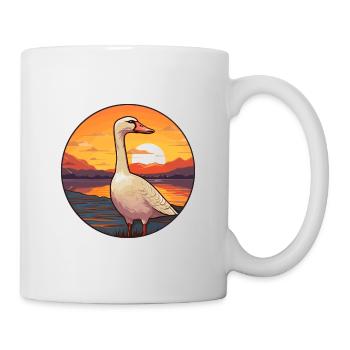 Goose Colorful Watercolor Cartoon Kawaii Animal - Mug - white - Right