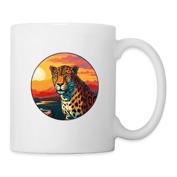 Leopard Colorful Watercolor Cartoon Kawaii Animal - Mug - white - Right