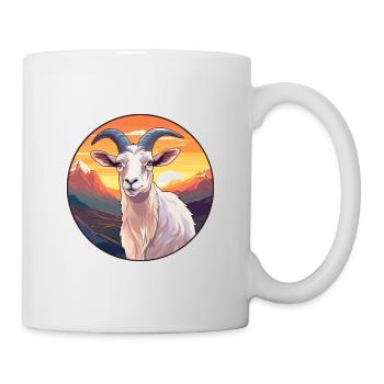 Goat Colorful Watercolor Cartoon Kawaii Animal - Mug - white - Right