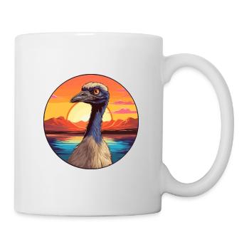 Emu Colorful Watercolor Cartoon Kawaii Animal - Mug - white - Right
