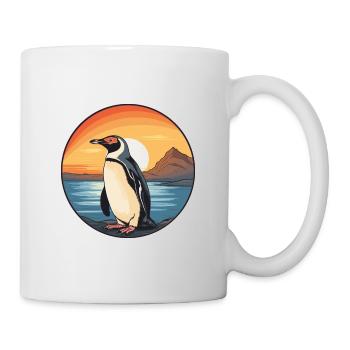Penguin Colorful Watercolor Cartoon Kawaii Animal - Mug - white - Right